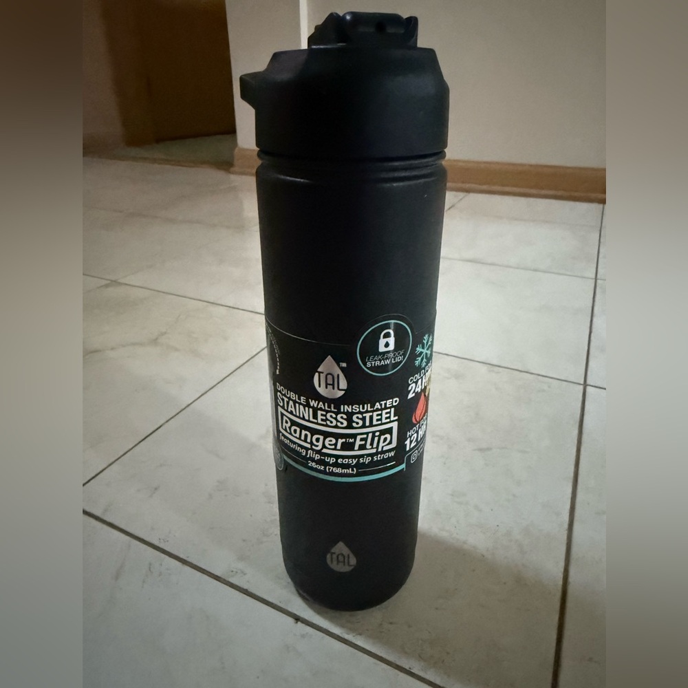Black Stainless Steel Insulated Water Bottle Reusable Thermal Drink Bottle